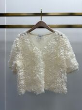 Textured rose shirt, ecru