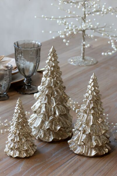 Christmas tree with glitter 20cm, champagne