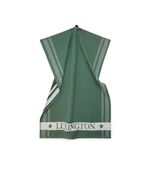 Organic cotton terry logo kitchen towel, green/white