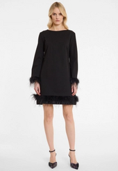 Aboa feather dress, black
