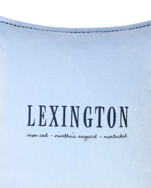 Logo Organic Cotton Velvet Pillow Cover 50x50, Blue