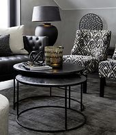 Amadeo coffee table set of 2, black