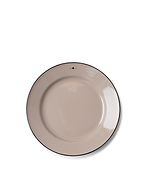 Stoneware dinner plate, beige/dark blue