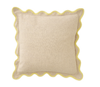 Cushion scalloped 45x45, beige/yellow