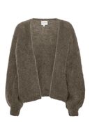 Lee short cardigan, dark taupe