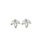 Laurel studs, rhodium