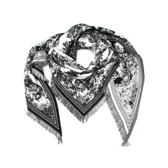 Toile de Jouy scarf, black