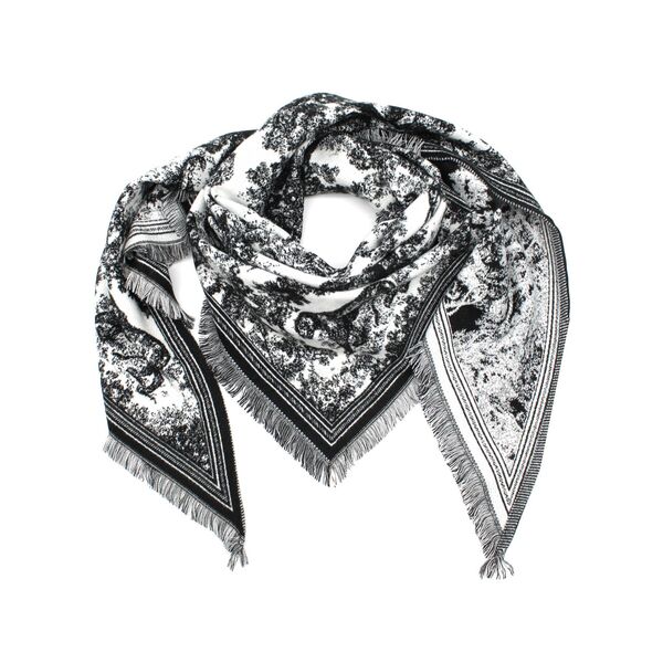Toile de Jouy scarf, black