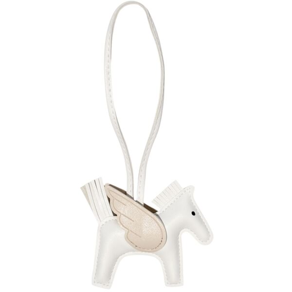 Pony bag charm, white/sand