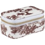Velvet jewellery box micro, chocolate brown savannah pattern