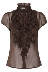 Lilja crinkle shirt, chocolate brown
