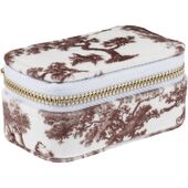 Velvet jewellery box micro, chocolate brown savannah pattern