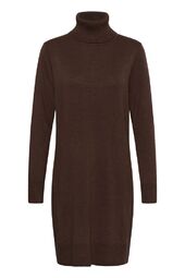 Mila rollneck dress, bracken melange/brown