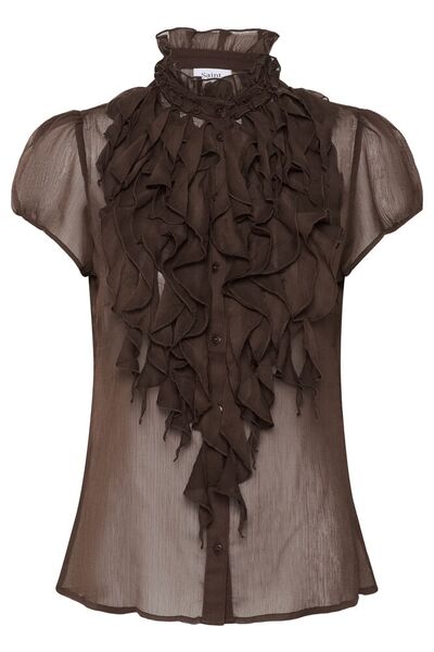 Lilja crinkle shirt, chocolate brown
