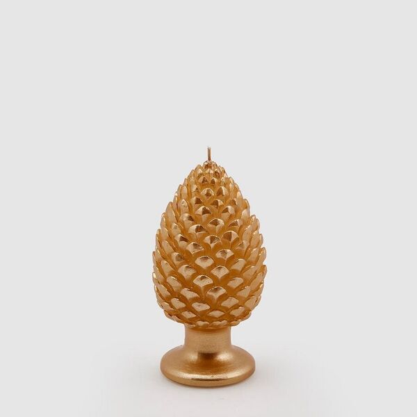 Pine cone candle, gold