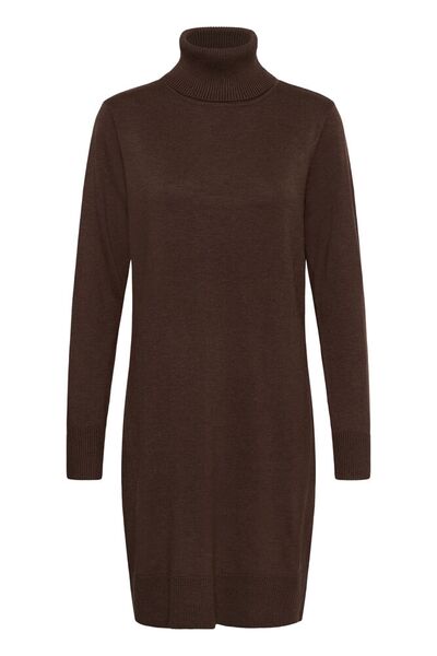 Mila rollneck dress, bracken melange/brown