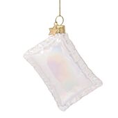 Ornament opal pillow 6,5cm, white