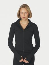 Nolana zip blouse, black