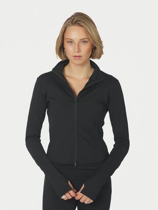 Nolana zip blouse, black