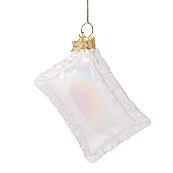 Ornament opal pillow 6,5cm, white