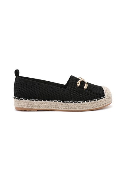 Espadrillo with buckle, black