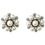 Pearl vintage flower button covers, silver