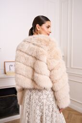 Paula faux fur jacket, beige
