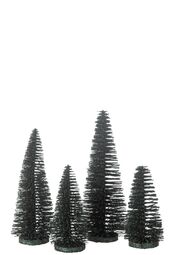 Box of 4 Christmas glitter tree, dark green