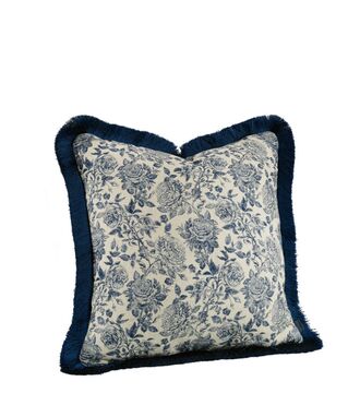 Rosario cushion cover with fringe 50x50, indigo