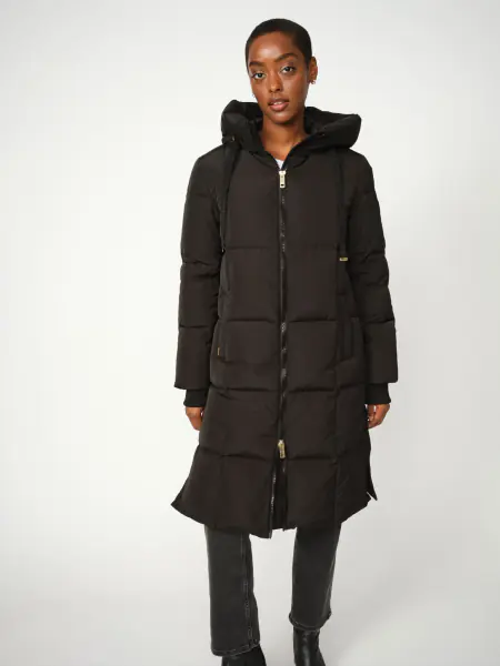 Nova square down coat, black