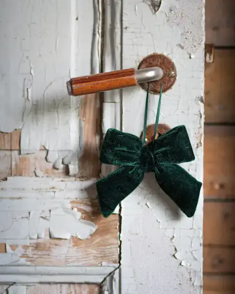 Bow velvet mini, green