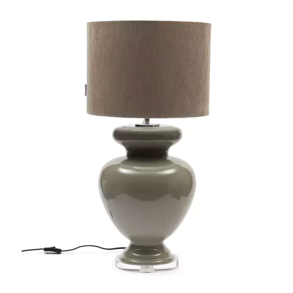 Vase table lamp, flax