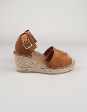 Palma suede midi heel espadrillos, desert sand