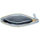 Leather quilted pouch small, ibiza blue