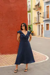 Kaya dress, oxford navy