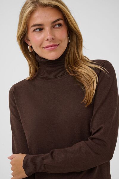 Mila rollneck dress, bracken melange/brown