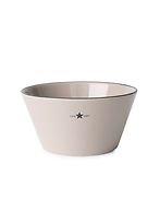Stoneware bowl, beige/dark blue