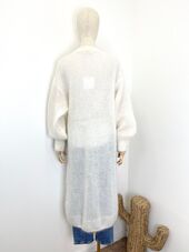 Long mohair cardigan, white