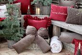 Aix pillowcase with frilled edge 45x45, cherry
