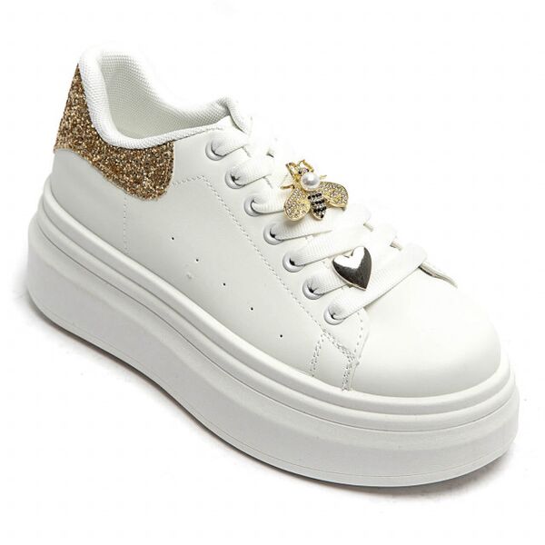 Sneakers with charms, gold