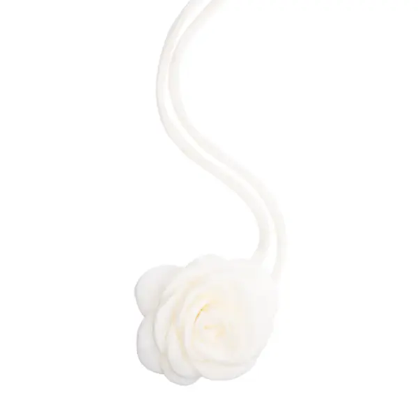 Satin rose brooch, off white
