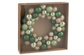 Wreath Christmas baubles plastic, mint green/ecru