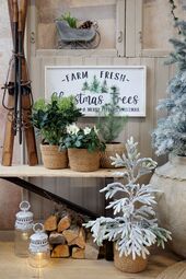 Sign Christmas trees, antique white