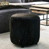 Silver creek footstool fur, black