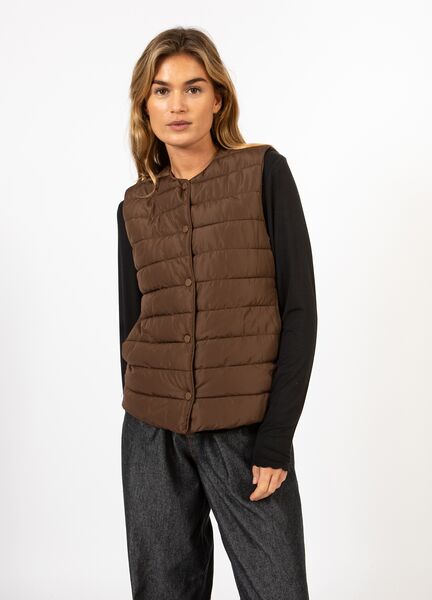 Asta quilted vest, chocolate brown