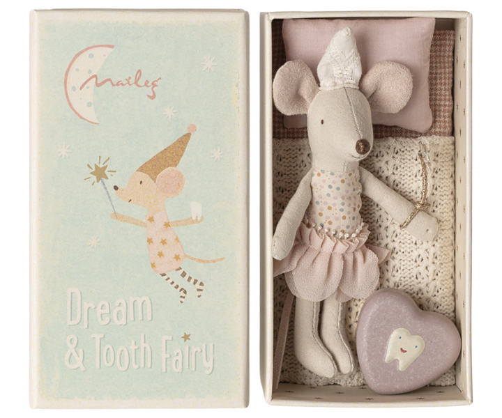 Tooth fairy mouse, little Sister in matchbox