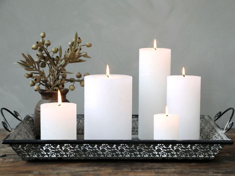 Macon pillar candle 15x10, white