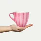 Oyster mug 11cm, pink