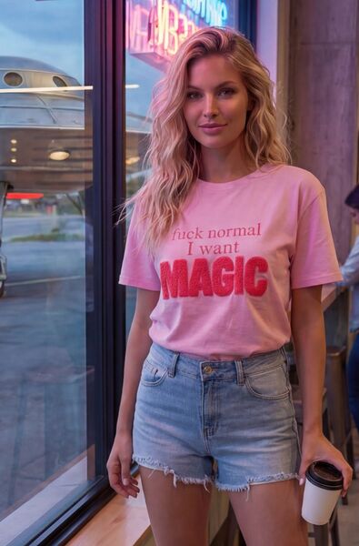 I want magic t-shirt, light pink