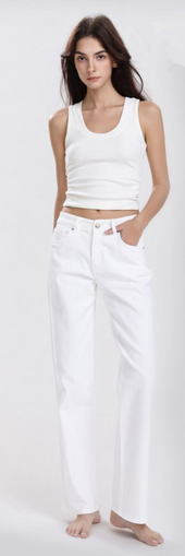 Piro bow jeans, white